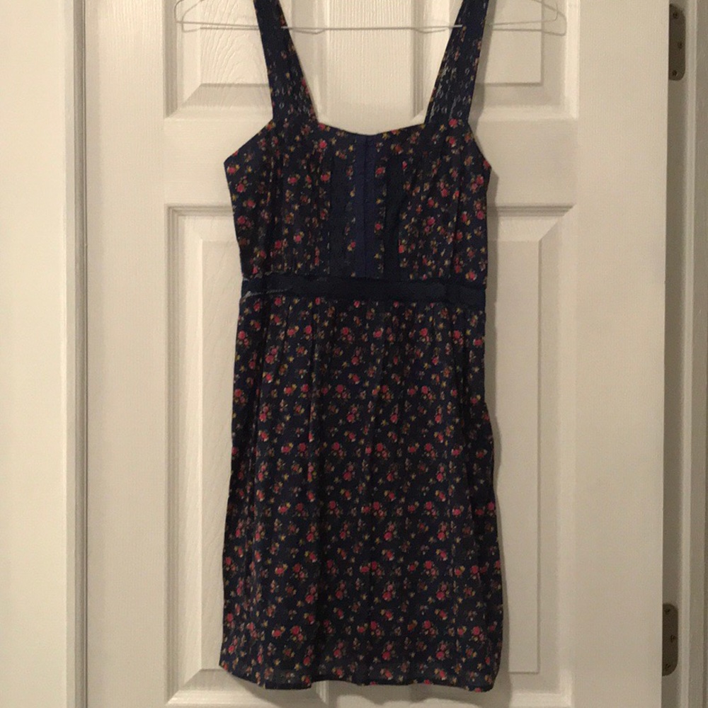 Navy dress with flowers